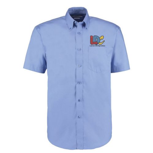 LDC Kustom Kit Corporate Oxford Shirt Short-Sleeved (Classic Fit) Mid Blue